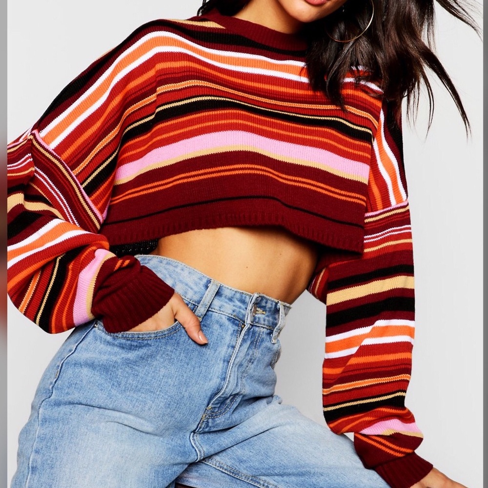 Stripe crop sweater